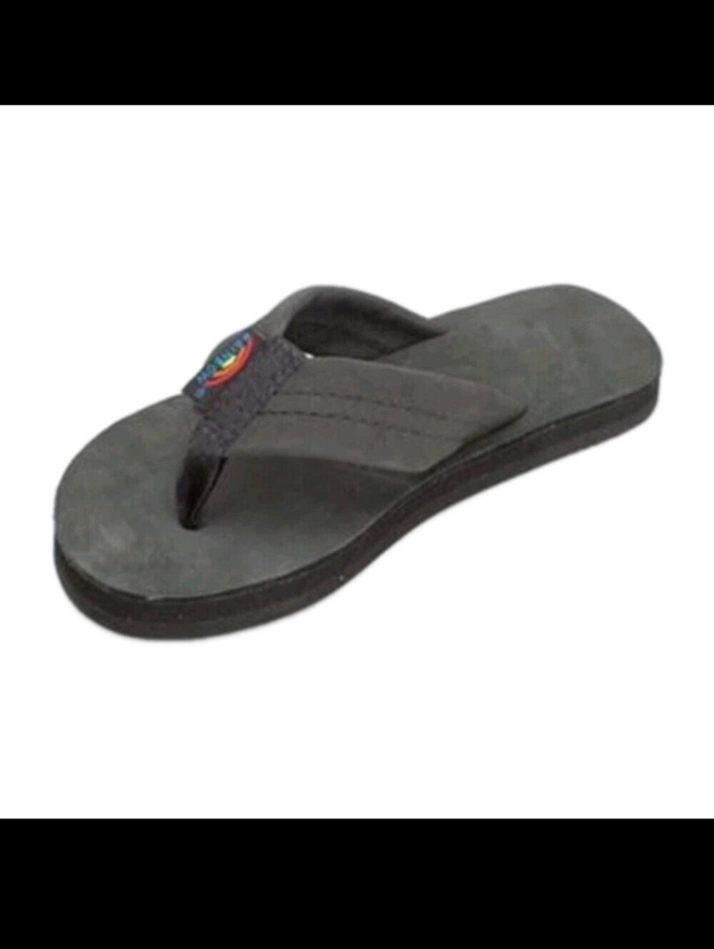 Rainbow Kids Gray Leather Comfort Thong Flip Flop Summer Sandal 2/3